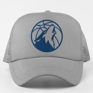 NEW Minnesota Timberwolves Alt Circle Logo Foam Trucker Mesh Snapback Hat GREY